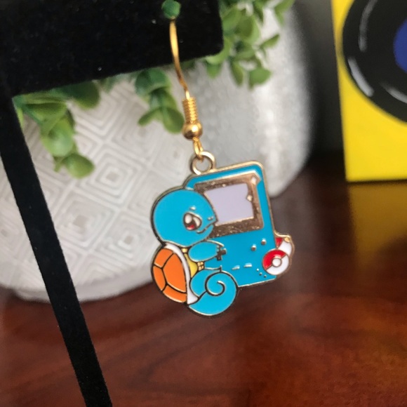PICK ANY 2 FOR 20!✨Gold Squirtle Gameboy Pokémon earrings✨💧 - Picture 3 of 6